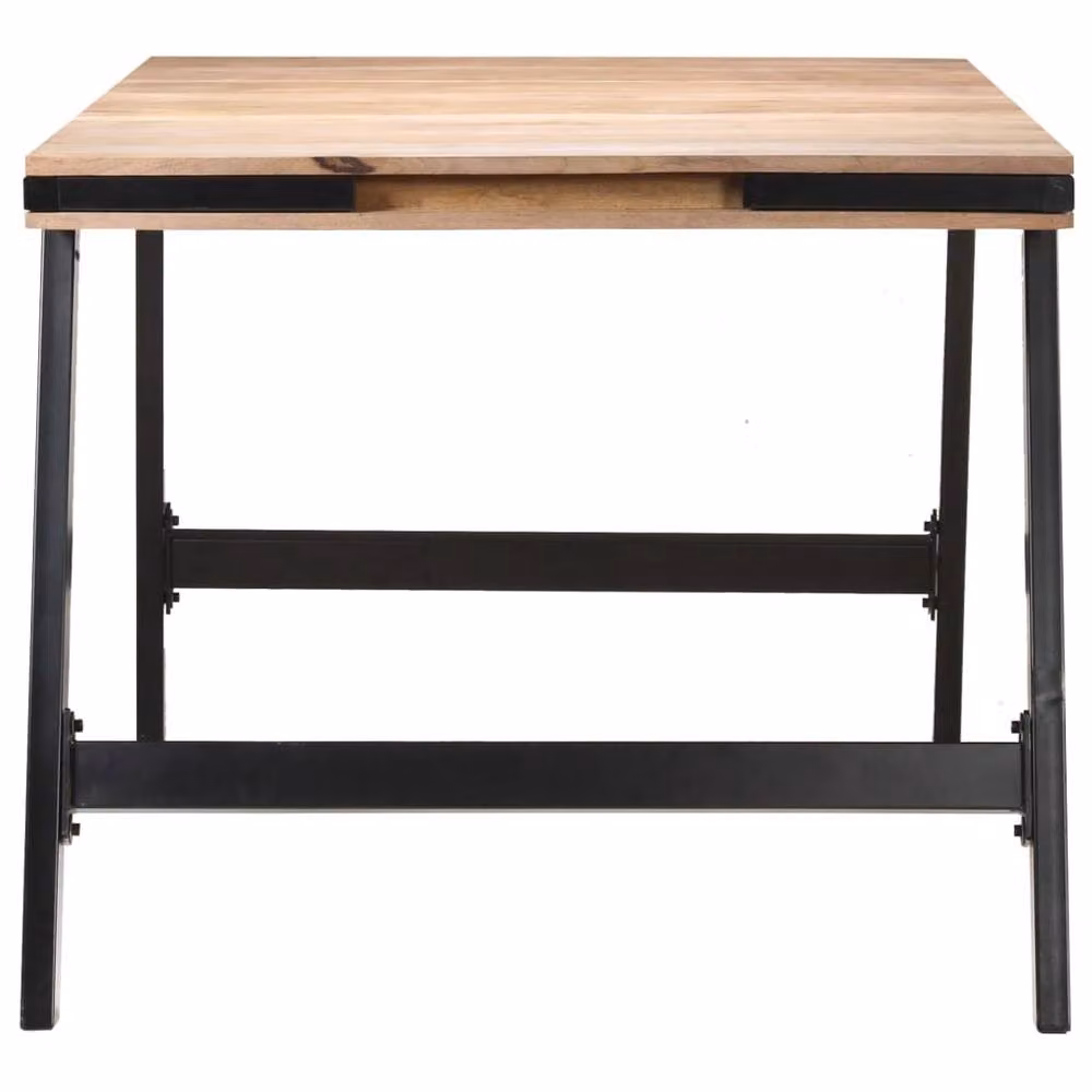 Berkfield Home Rectangular Solid Mango Wood Dining Table in Brown, W/D/H: 180 x 90 x 76 cm – 2