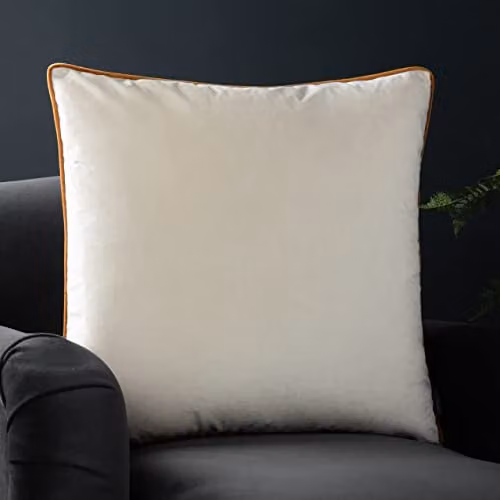 furn Meridian Velvet Square Cushion in Beige, W/D/H: 55 x 55 x 55 cm – 2