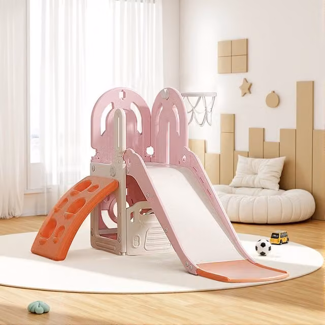Komore 4-in-1 Toddler Slide Play Set in Pink
