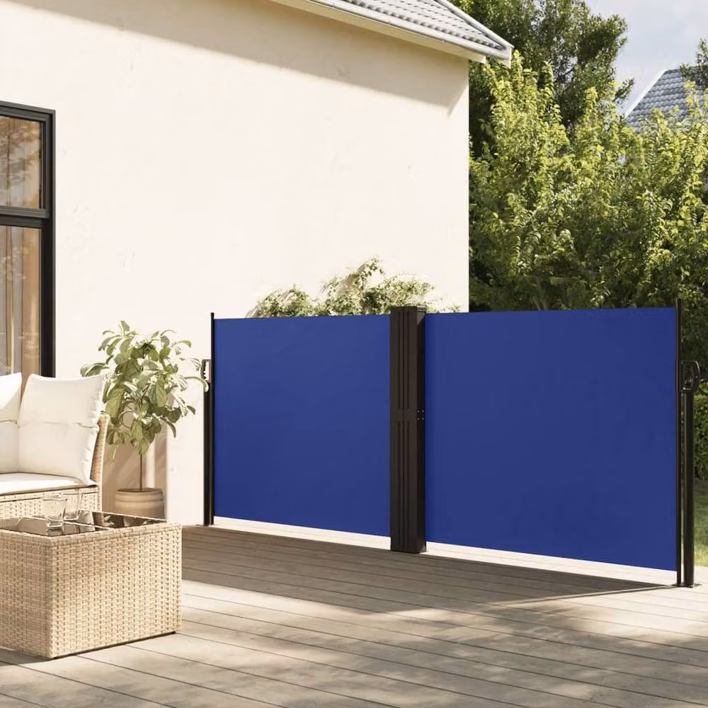 Berkfield Home Retractable Single Side Awning in Blue, W/D/H: 120 x 1200 cm – 2