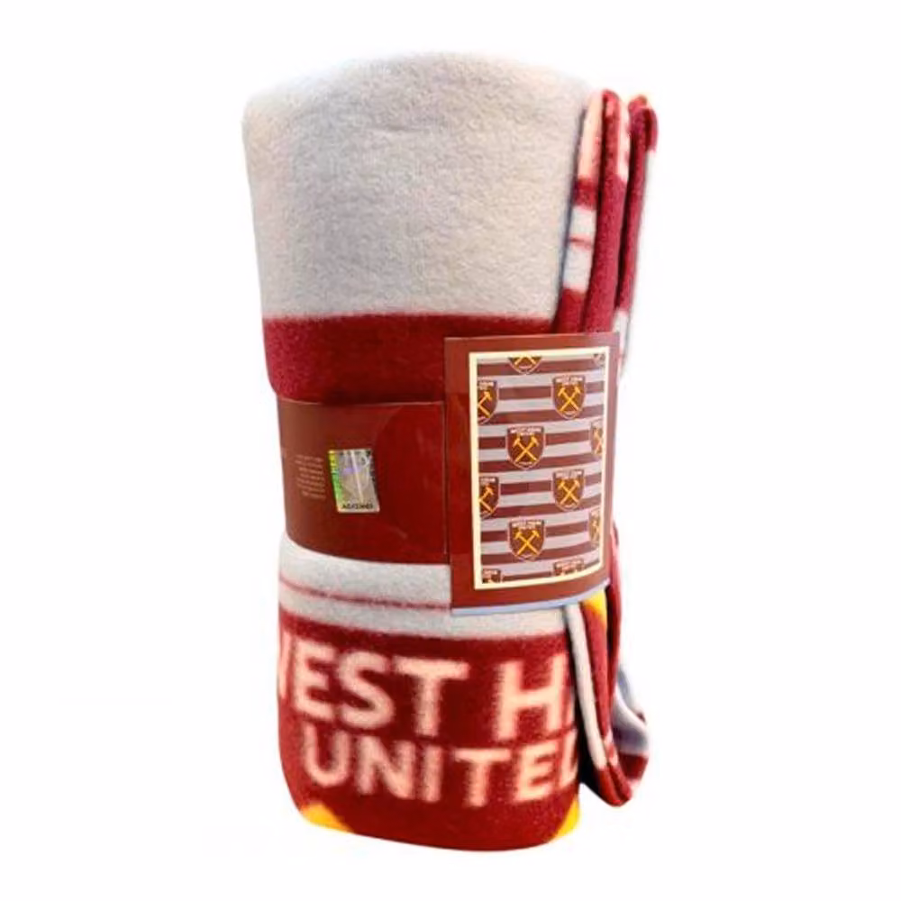 West Ham United FC Striped Fleece Blanket in Red and Blue – 2