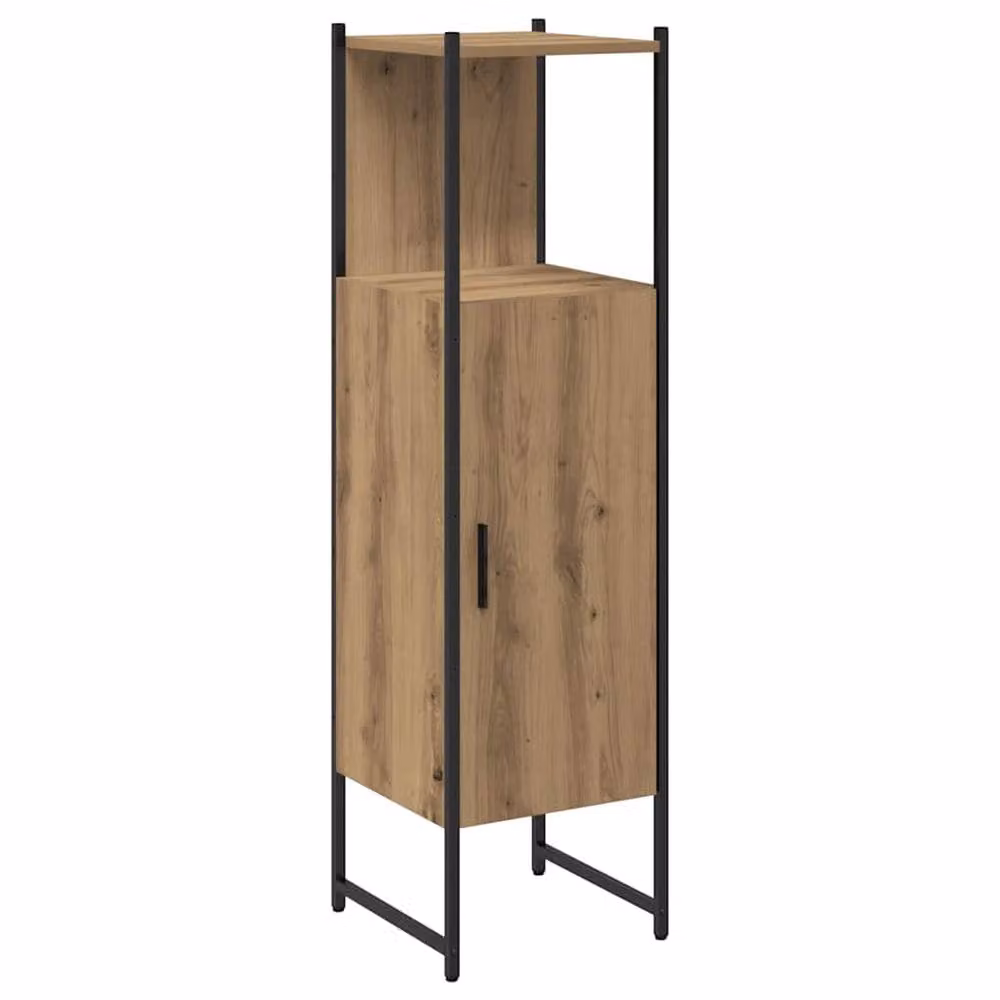 Berkfield Home Artisan Oak Sturdy Bathroom Cabinet, Brown, W/D/H: 33 x 33 x 120.5 cm – 3