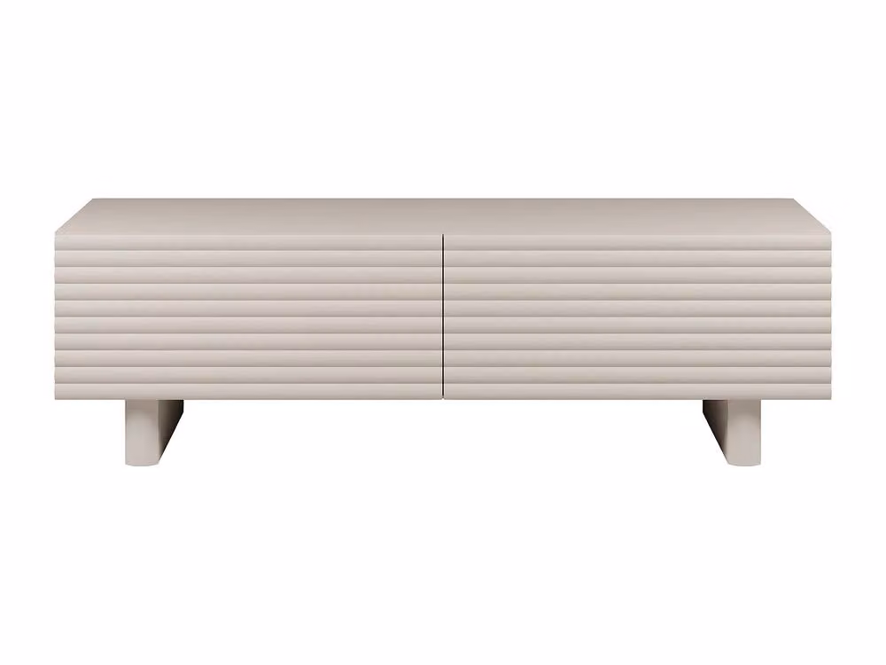 Vente-unique LUDIMA Modern MDF TV Unit with 2 Doors in Beige, W: 150 cm, H: 46.1 cm, D: 36.8 cm – 2