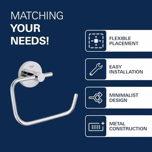 Grohe Essentials Wall Mounted Metal Toilet Paper Holder in Silver – 4