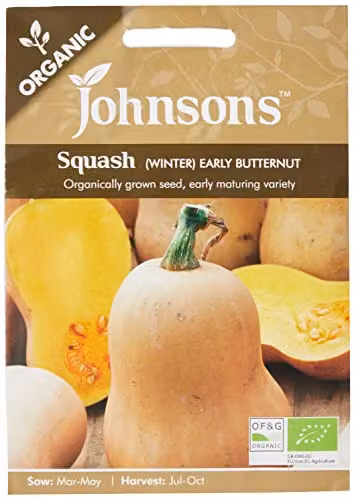 Johnsons Organic Early Butternut Squash Seeds, Yellow – 1