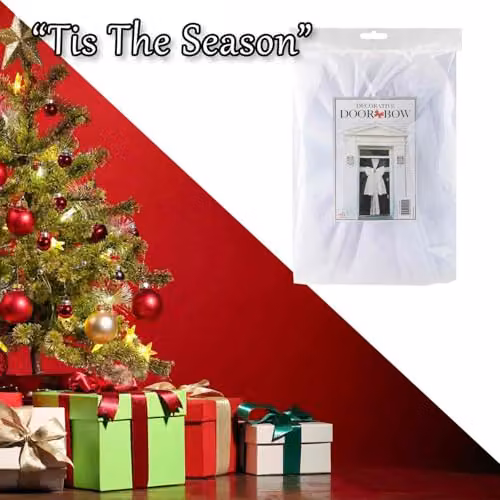 VFM e-Store Luxury Christmas Door Bow White Diamante W/D/H: 52 x 35.1 x 5.9 cm – 5