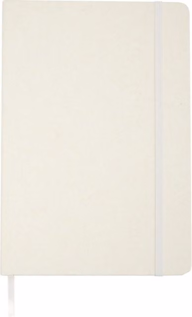 Generic White A5 Lined Hardcover Recycled Notebook with Bookmark and Elastic Closure