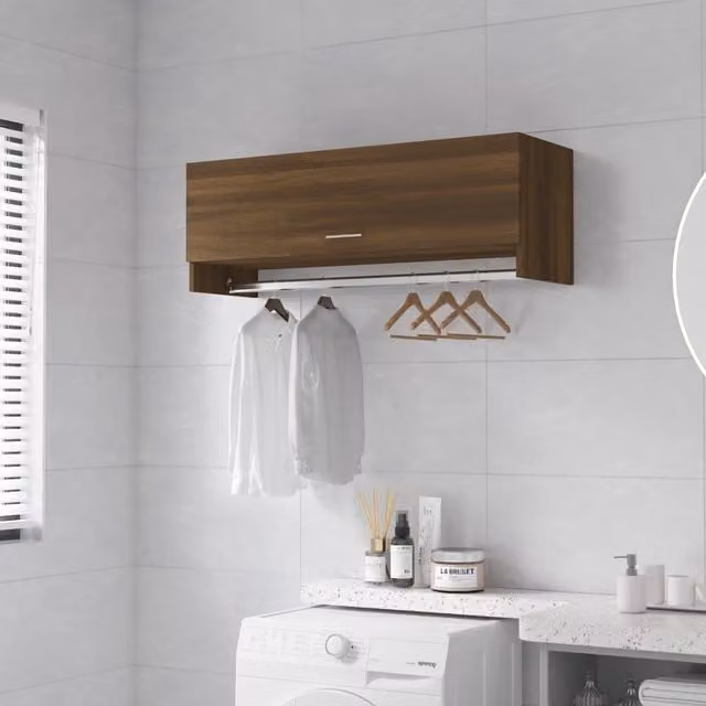Berkfield Home Modern Brown Oak Wardrobe W/D/H: 100 x 32.5 x 35 cm – 1