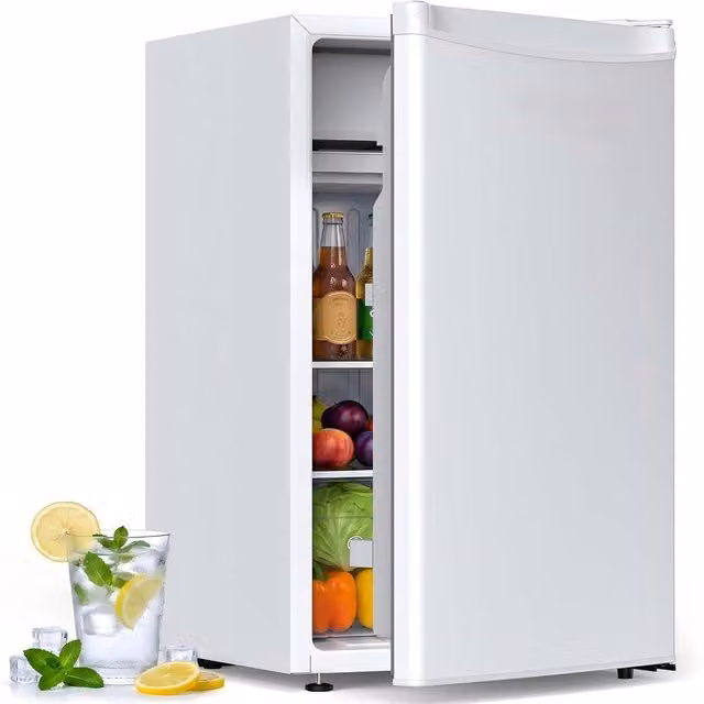 London Boutique 45L Compact Table Top Fridge Freezer in White with 5 Temperature Settings and Reversible Door – 1