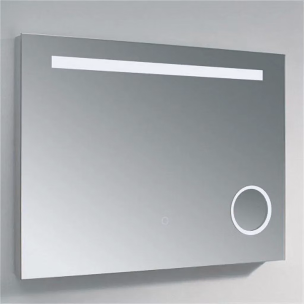 Clifton LED Bathroom Wall Mirror with Touch Sensor in Sand, Height: 80 cm, Depth: 5.5 cm – 4