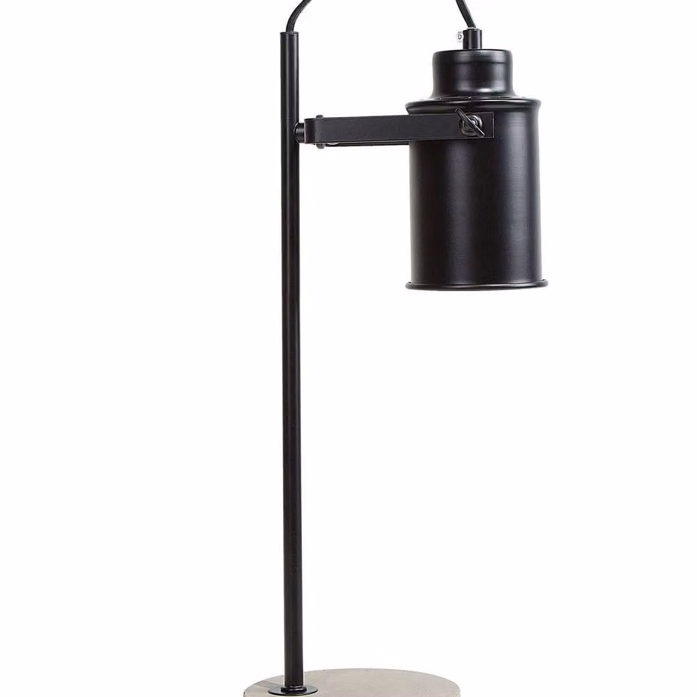 Wyld and Coco Black Industrial Adjustable Table Lamp with Concrete and Metal Base – 2