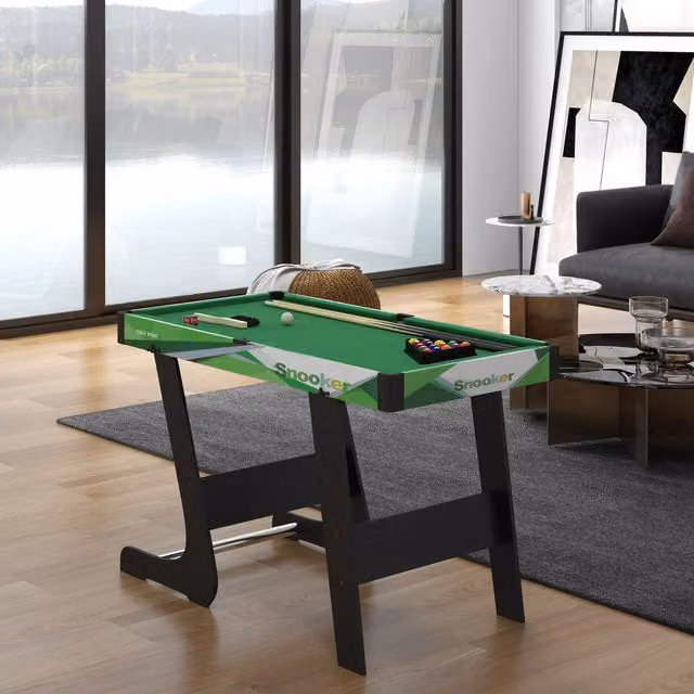 SPORTNOW Mini Folding Pool Table in Green
