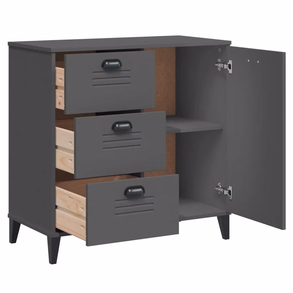 Berkfield Home VIKEN Sideboard in Anthracite Grey and Black, W/D/H: 80 x 40 x 80 cm – 4