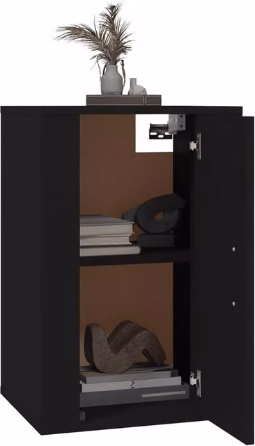 Berkfield Home Wall Mounted TV Cabinet in Black, W/D/H: 40 x 34.5 x 60 cm