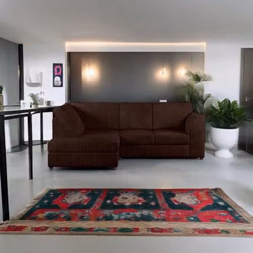 SOFASELECTION UK 4 Seater Left Hand Facing Corner Sofa in Jumbo Cord with Solid Wood Frame – 2