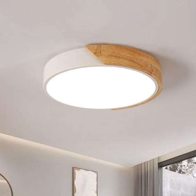 Pheashine Modern Round LED Ceiling Light, 30W, 4500K Neutral Light, White