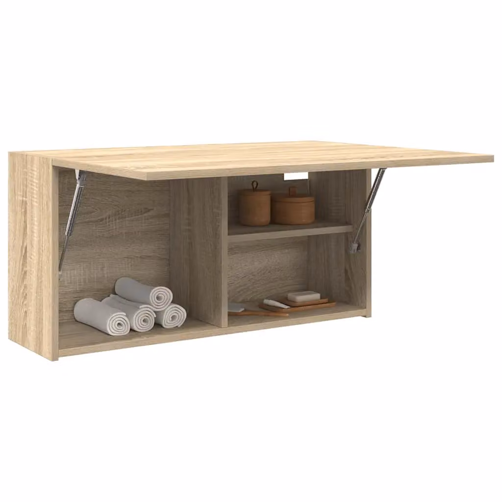 Berkfield Home Sonoma Oak Bathroom Wall Cabinet, Brown, W/D/H: 80 x 25 x 40 cm – 2