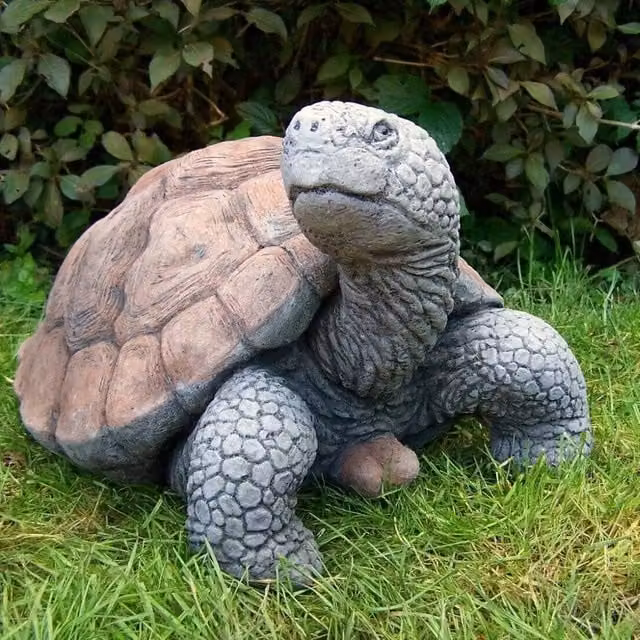 Havendro Concrete Tortoise Garden Ornament Statue in Grey, W/D/H: 30 x 19 x 22 cm – 1