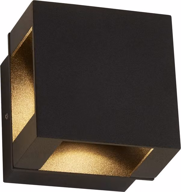 Lighting Collection Kyst Block Outdoor LED Wall Light in Black or Grey