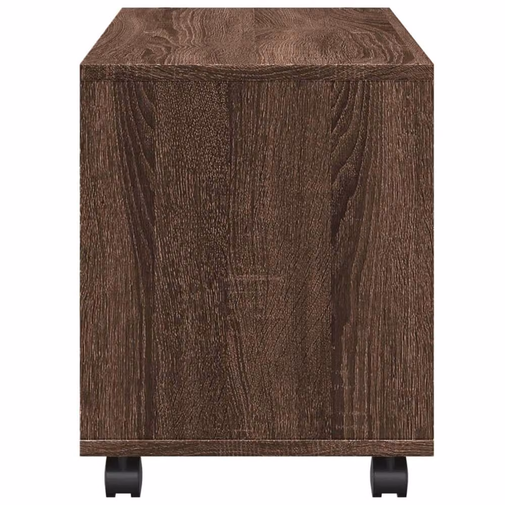 Berkfield Home vidaXL Rolling Cabinet in Brown Oak, W/D/H: 72 x 33 x 42.5 cm – 6