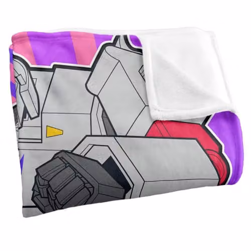 Hasbro Transformers Big Megatron Silky Touch Fleece Blanket, White and Multicolour, W/D/H: 152 x 127 cm – 2