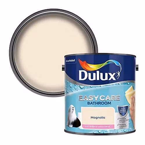 Dulux Mould Resistant Water Based Satin Gloss Emulsion Paint in Beige, 2.5L – 1