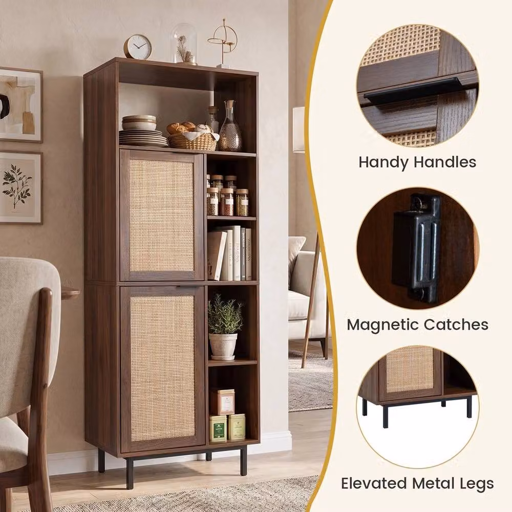 SPETLEK Brown Kitchen Floor Cabinet with Adjustable Shelves and Hinged Doors – 5