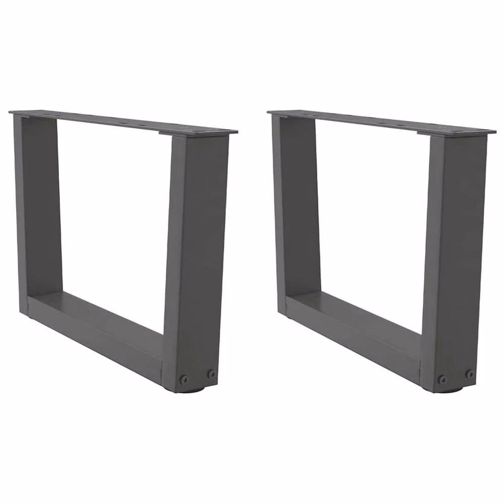 Berkfield Home V-Shape Dining Table Legs, 2 Pieces, Anthracite Grey Steel, W: 60 cm, H: 30-31.3 cm – 1
