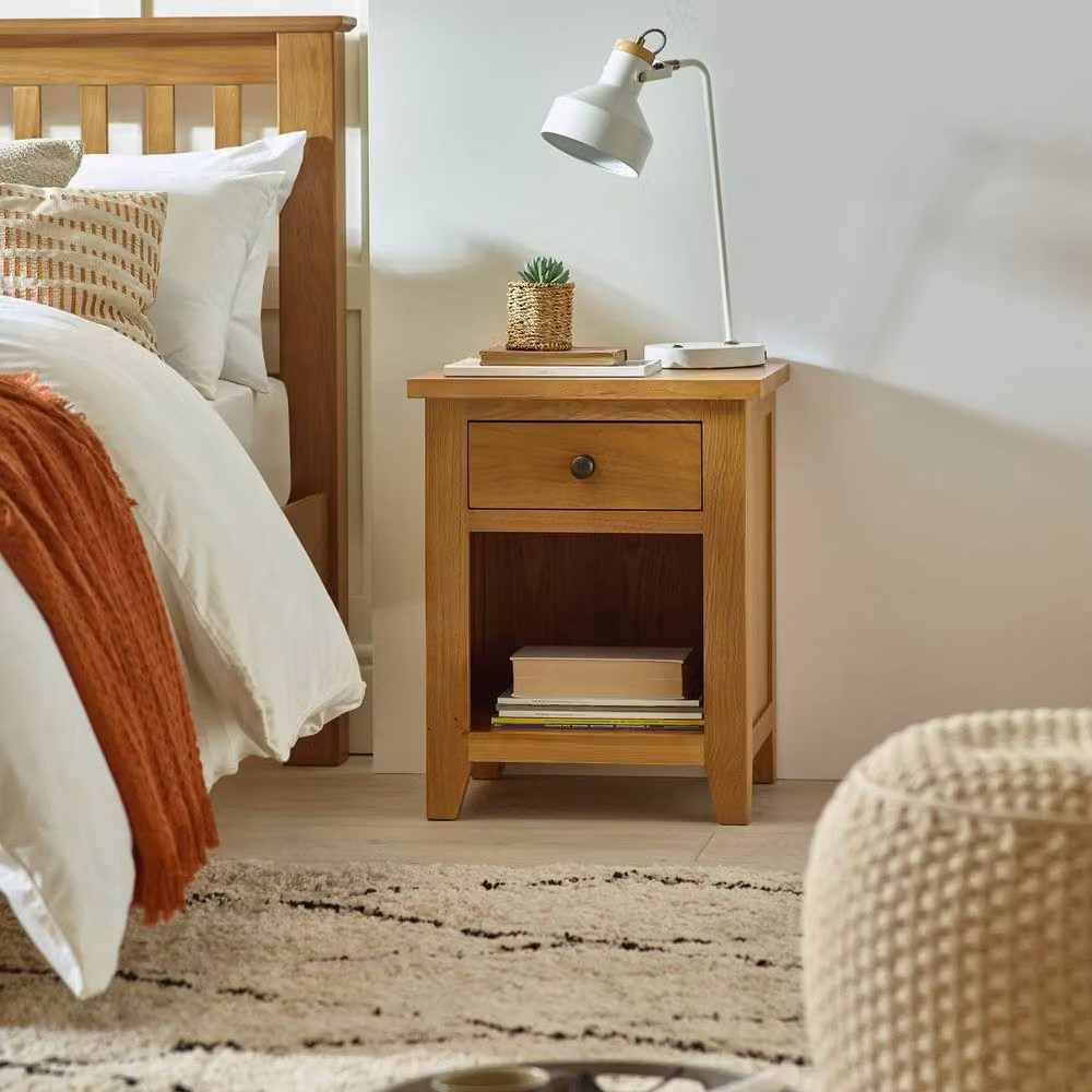 Cheshire Premium Kingsley 1 Drawer Bedside Unit in Brown – 2