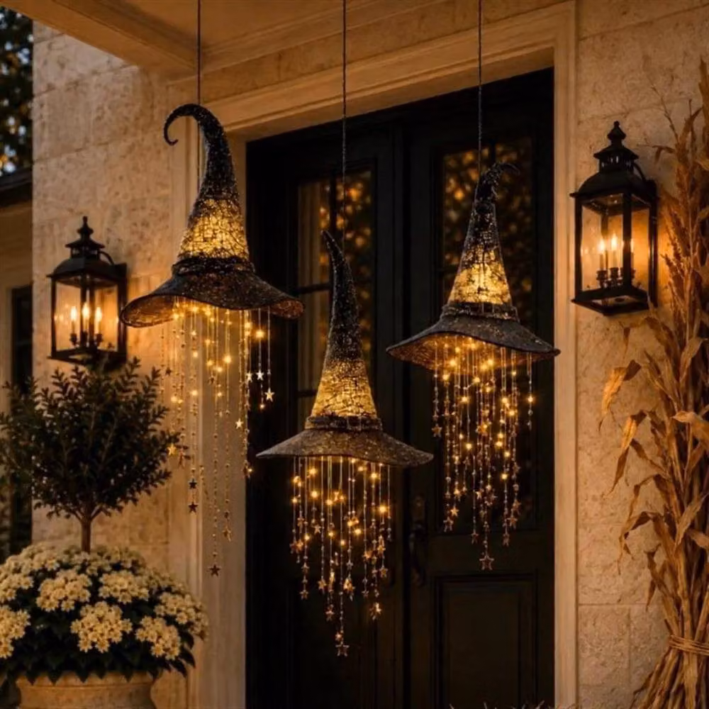 SPETLEK Halloween-Themed Glowing LED Ghost Wind Chime in Black – 3
