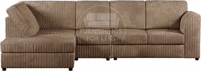 Furnishings For Less UK Luxor 5 Seat Left Hand Corner Sofa in Fawn Jumbo Cord – 1