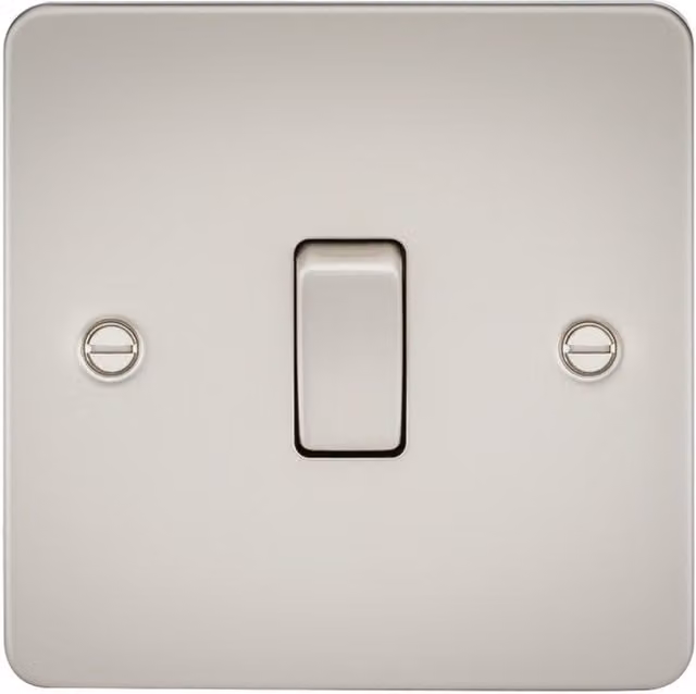 Knightsbridge Pearl Flat Plate 10AX 1G 2 Way Flush Switch