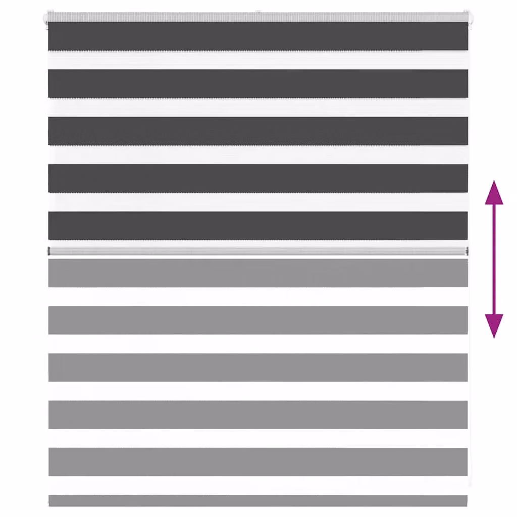 Berkfield Home Zebra Day and Night Blind in Black Polyester, W: 120 cm, H: 100 cm – 4