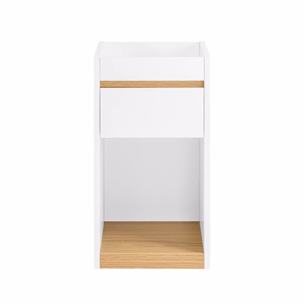 SoBuy Modern Compact Nightstand with Top Tray and Drawer in White – 2