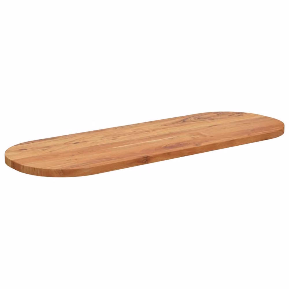 Berkfield Home Oval Solid Wood Acacia Table Top, Brown, W: 110 cm, D: 40 cm, H: 2.5 cm – 2
