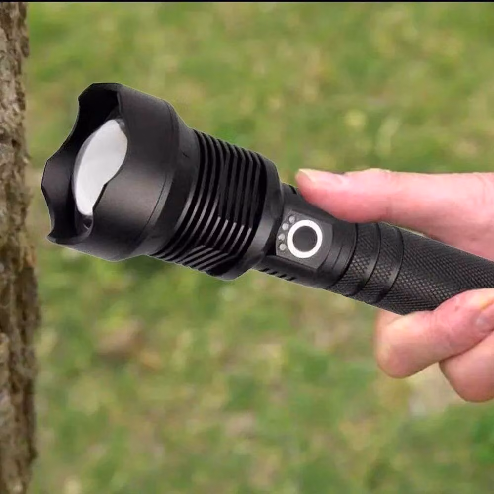 FLAVORA Super Bright LED Camping Flashlight with Zoom Function in Black – 4