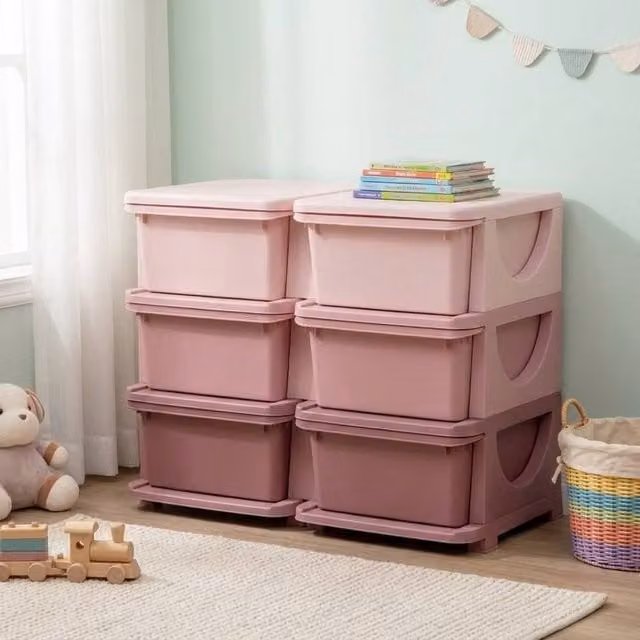 STILVORA Kids Storage Unit with 6 Drawers in Pink – 1