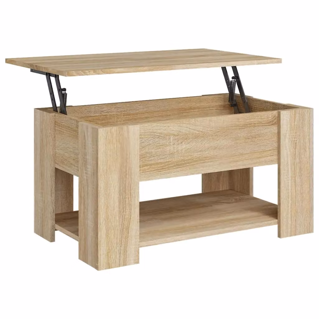 Berkfield Home Modern Sonoma Oak Coffee Table in Brown, W: 79 cm, D: 49 cm, H: 41 cm – 2