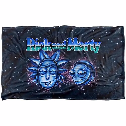 Warner Bros. Rick and Morty Metal Heads Super Soft Fleece Throw Blanket, Multicolour, W: 91 cm, D: 147 cm – 1