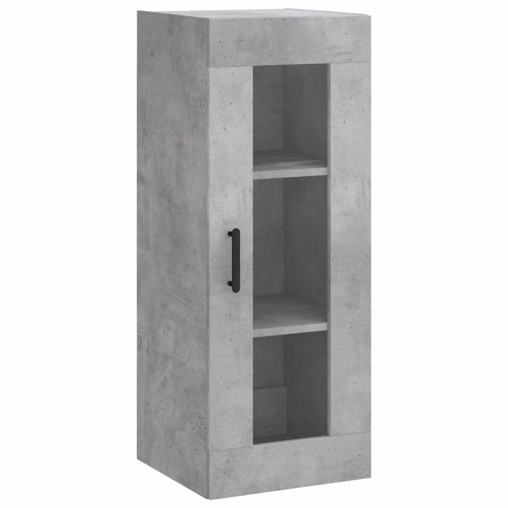 Berkfield Home Wall Mounted Cabinet in Concrete Grey with Glass Doors, W/D/H: 34.5 x 34 x 90 cm – 3