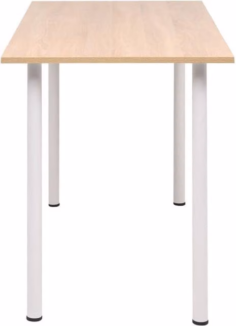 Berkfield Home Modern Rectangular Dining Table in Oak and White, W/D/H: 120 x 60 x 73 cm