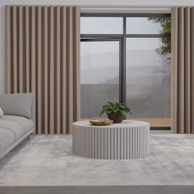 Terrys Positano Made to Measure Wave Blackout Fabric Curtain in Beige