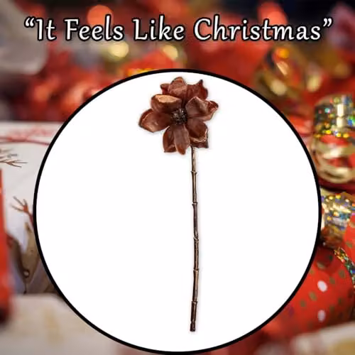 VFM e-Store Gold Christmas Magnolia Stem Floral Decoration, W/H: 11 x 60 cm – 6