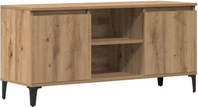 Berkfield Home Artisan Oak TV Cabinet in Brown, W/D/H: 102 x 35 x 50 cm – 1