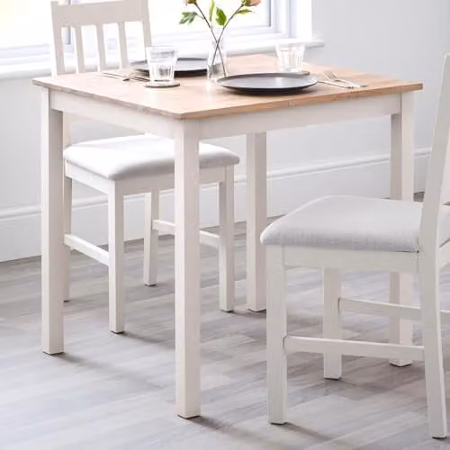 Julian Bowen Coxmoor Square Dining Table in Ivory and Oak