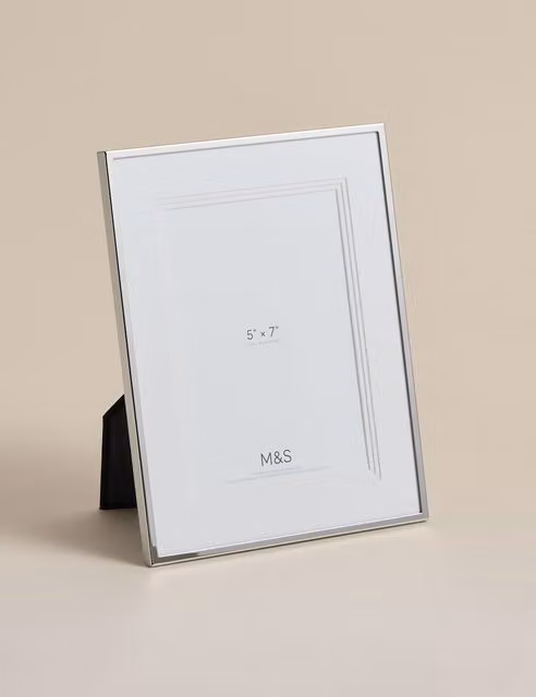 M&S Classic Single Layered Mount Tabletop Photo Frame, Silver, 5x7 inch