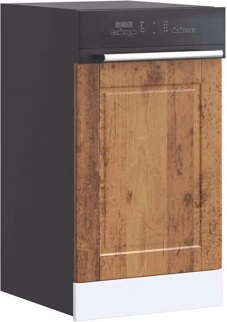 Berkfield Home Dishwasher Panel Porto Old Wood in Brown, W: 45 cm, H: 67 cm – 1
