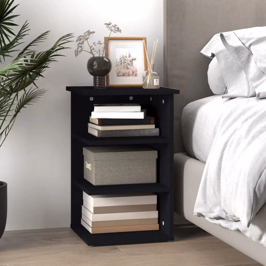 Berkfield Home Black Modern Side Cabinet with Internal Shelves, W/D/H: 35 x 35 x 55 cm – 3