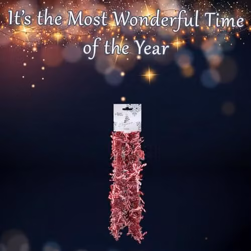 VFM e-Store Red Striped Candy Cane Tinsel Christmas Decoration W/D/H: 55 x 19 x 12 cm – 3