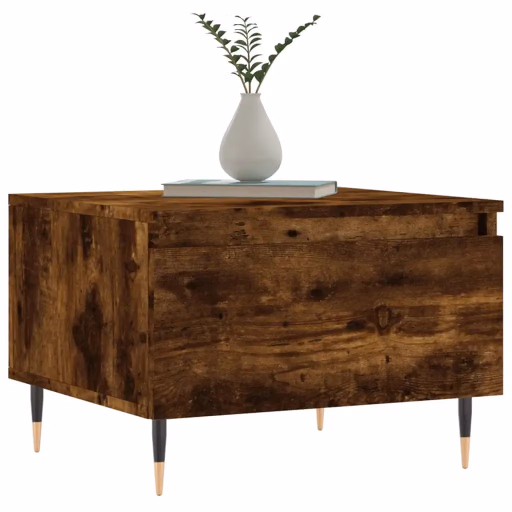 Berkfield Home Set of 2 Nested Coffee Tables in Smoked Oak Brown, W/D/H: 50 x 46 x 35 cm – 2